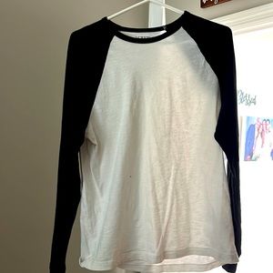 J.Crew Black Sleeved Baseball Tee